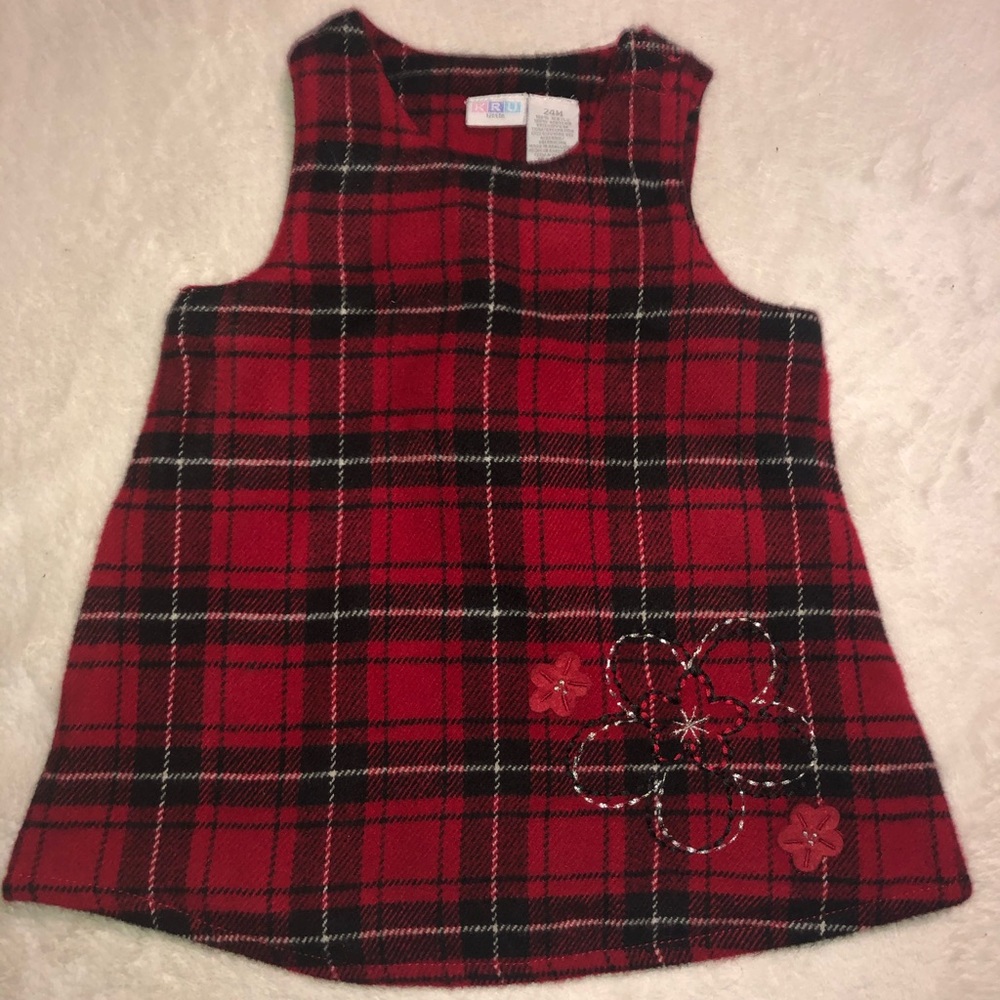 Red plaid holiday dress 24 months valentines